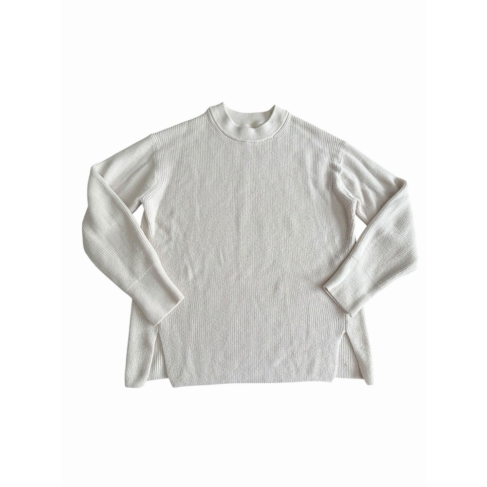 Lululemon Merino Wool Blend Ribbed Crewneck Sweater 8? White Opal W3GKAS O7-1